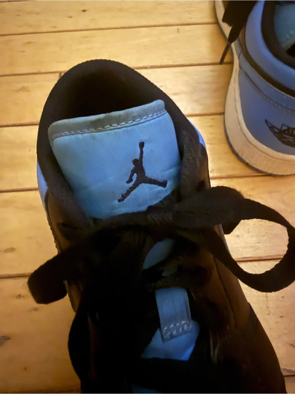 Nike Kids Black and Light Blue Mid-Top Sneakers - Picture 3 of 3